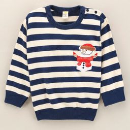 Brats And Dolls Full Sleeves Cotton Pullover Stripes Pattern - Navy Blue-image-24