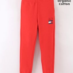 Tommy Hilfiger Organic Cotton Full Length Solid Color Track Pant - Red-image-54