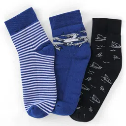Pine Kids Cotton Blend Ankle Length Socks Striped Pack of 3 (Colour May Vary)-picture-21