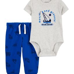 Carter's Baby 2-Piece Construction Bodysuit and Pants Set- Blue & Grey-image-89