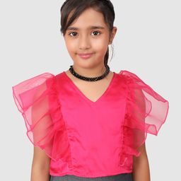 Jelly Jones Frill Half Sleeves Ruffle Detailed Top - Pink-image-53