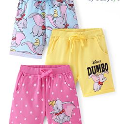 Babyoye Disney  Cotton Terry Knit Shorts With Dumbo Print Pack of 3 - Multicolor-image-23