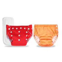 Chinmay Kids Combo of Baby Swim Diaper Waterproof Reusable Leakproof Adjustable Pool Swimsuit & Adjustable Size Baby Cloth Button Diaper Washable/Reusable Nappies for Infants With White Insert-17