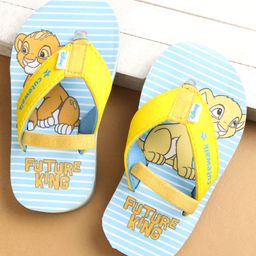 Cute Walk by Babyhug Flip Flops with Back Strap Closure Simba Print - Yellow-image-15