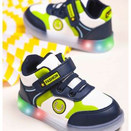 KATS Colour Blocked LED Shoes With Velcro Closure - Navy Blue-image-92