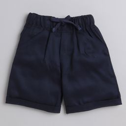 BAATCHEET Cotton Solid Shorts - Navy Blue-image-50