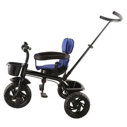 JoyRide Learn-to-Ride  Stalwart Plug N Play Tricycle With Safety Harness Parental Handle & Seat Cover -Blue image 3