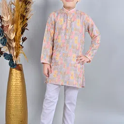 BT DEZINES Boys Printed Regular Sequinned Kurta with Pyjamas-40