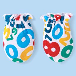 Babyhug Interlock Knit Cap Mittens And Booties Set with Text Prints White - Diameter 11 cm image 5