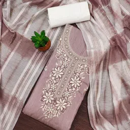 Rangtulika Ethnics Floral Embroidered Cotton Unstitched Dress Material-picture-36