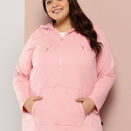 Sztori Plus Size Longline Hooded Sweatshirt-23