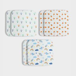 Orange Sugar 6-Pcs Printed Pure Cotton Face Towels-picture-16