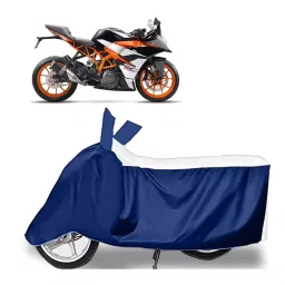 Auto Pearl Two Wheeler Cover for KTM RC 390 - White, Blue-picture-40