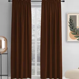 THE CONVERSION Coffee Brown Set of 2 Long Door Curtain-image-90