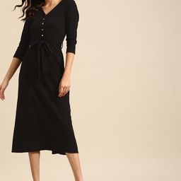 all about you Women Black Solid Sheath Dress-image-44