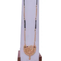 Ramdev Art Fashion Jwellery Gold-Plated Beaded Long Mangalsutra image 2