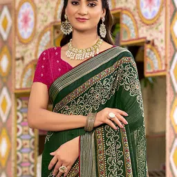 Saree mall Women Bandhani Sarees With Blouse Piece-27
