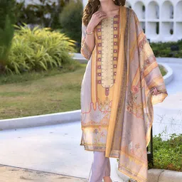 SHREE LAXMINARAYAN EXPORT Ethnic Motifs Printed Straight Kurta With Trouser & Dupatta-7
