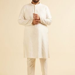 Manyavar Plus Size Floral Embroidered Regular Straight Kurta with Pyjamas-30