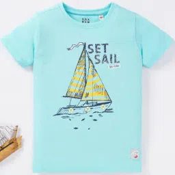 Ed-a-Mamma Kids Blue Cotton Printed T-Shirt-picture-42