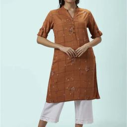 Rangmanch by Pantaloons Brown Printed Straight Kurta-picture-1
