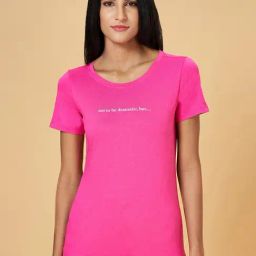 Honey by Pantaloons Pink Cotton Printed T-Shirt-image-82