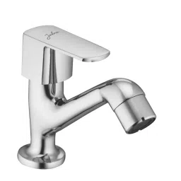 Jabra High Neck Pillar Cock Qbix Series Brass Chrome Finish Deck Mount Silver-26