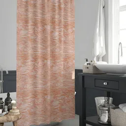 ArtzFolio Orange Colored & White Printed Waterproof Shower Curtains-image-18