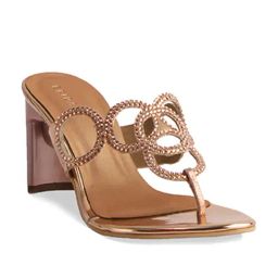 Eridani Women's Quinn Rose Gold Thong Sandals-image-18