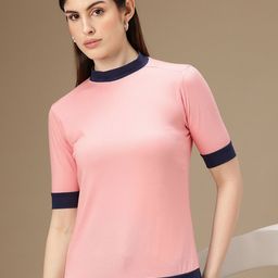 Chemistry Solid Round Neck Fitted T-shirt-image-94