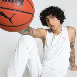 Puma Men All-Pro Brand Logo Printed Sleeveless Basketball Singlet-image-24