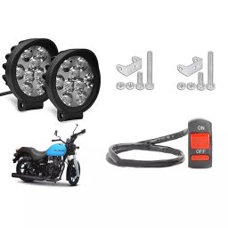 Cartronics 9 Round Cap LED Fog Light With On/Off Switch for Royal Enfield Thunderbird 500 X (Set of 2 Pcs)-35