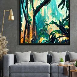999Store Printed Green Canvas Wall Art-7