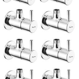 Aquieen Fluid Brass Silver Angle Stop Valve Pack of 8 Piece-image-23