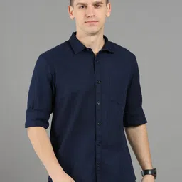 Eleni Trendz Men Navy Blue Cotton Formal Shirts-picture-7