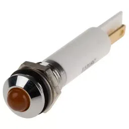 RS PRO Orange Panel Mount Indicator 110V AC, Mounting Hole Size 8 mm, IP Rating IP67, Model No 8462718-49