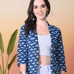 Sangria Ajrak Printed Cotton Open Shrug-image-85