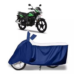 Auto Pearl Two Wheeler Cover for TVS Sport 63 60V - White, Blue-image-6