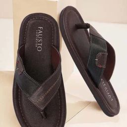 Fausto Men's Brown Thong Sandals-image-75