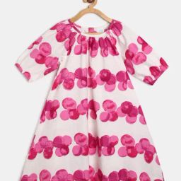 MINIKLUB Kids Cream Printed Dress-image-83