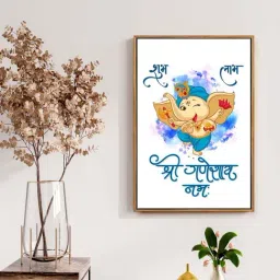 999Store Blue Canvas Lord Bal Ganesha Dancing Canvas Painting-image-94