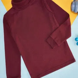 Pantaloons Junior Kids Maroon Regular Fit Full Sleeves Thermal Top-image-44