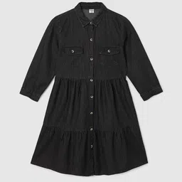 max Girls Solid Shirt Dress-26