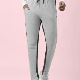 Ajile by Pantaloons Light Grey Cotton Slim Fit Colour Block Trackpants-picture-6