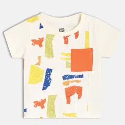 Miniklub Boys White Cotton Printed T-Shirt-image-24