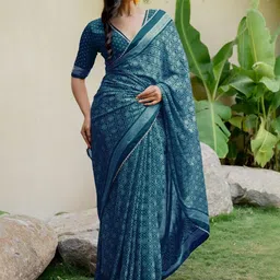 KALINI Poly Chiffon Bandhani Saree-picture-12