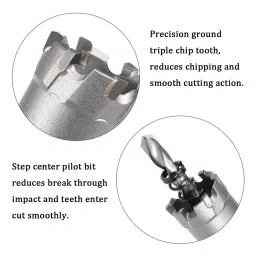 uptodatetools Hole Cutter Masonry Type Round 22 mm Diameter Chrome Finish image 4