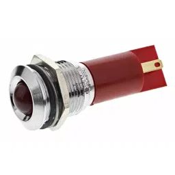 RS PRO Red Panel Mount Indicator , Mounting Hole Size 16 mm, Termination Type Solder Tab, Model No 203919-11