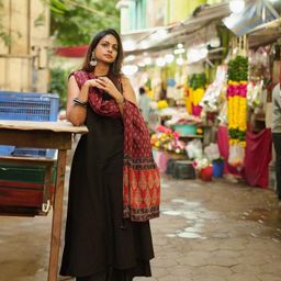 anni designer Women's Rayon Viscose Solid Regular Kurta with Palazzo & Dupatta image 3