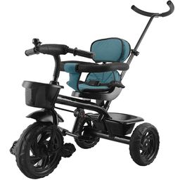 JoyRide Learn To Ride  Stalwart Plug N Play Tricycle With Safety Harness Parental Handle & Seat Cover - Green-14